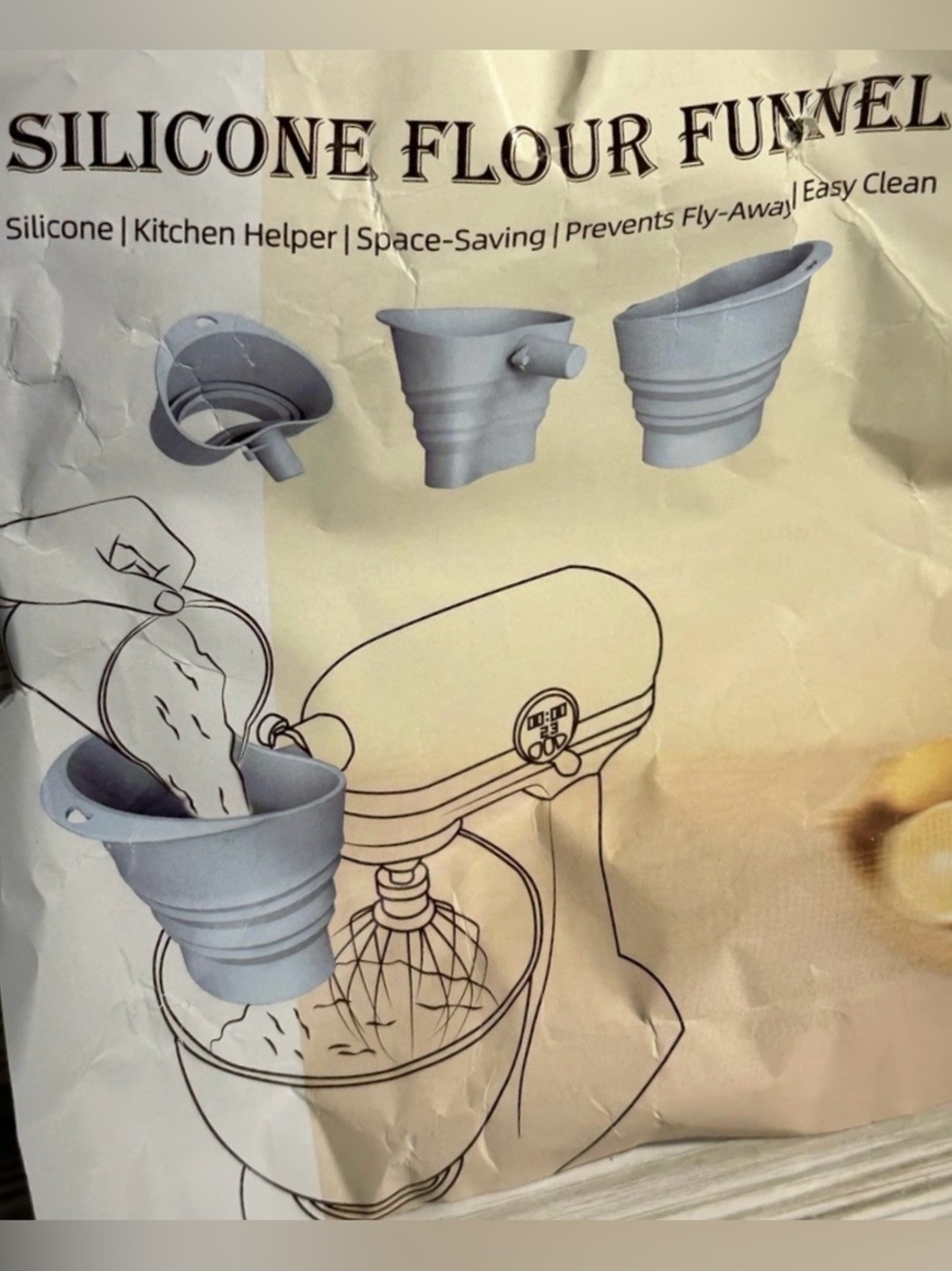 Flour Funnel Attachment for KitchenAid Stand Mixers Baking Kitchen Gadgets